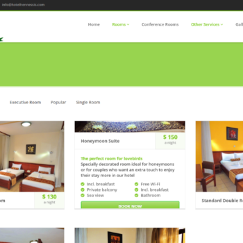 Hotel Hennessis Website Design Project - Rooms