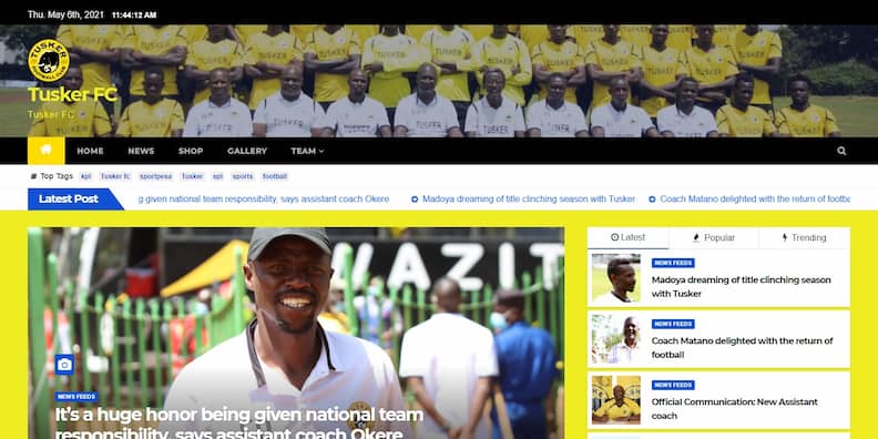 Web Design for Tusker FC