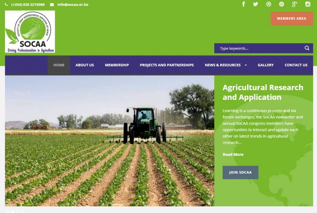Web Design Project - Society of Crop Agribusiness Advisors of Kenya