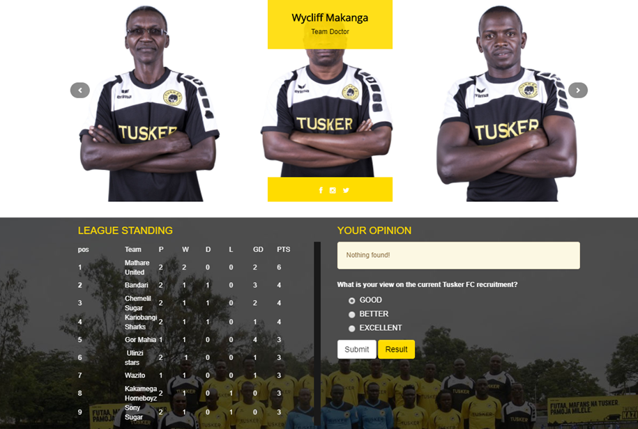 Tusker Football Club Project - Home 3
