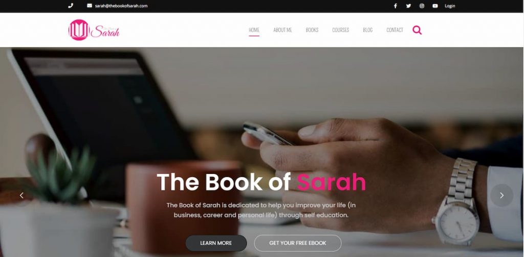 Web Design and Blog Management - the Book of Sarah