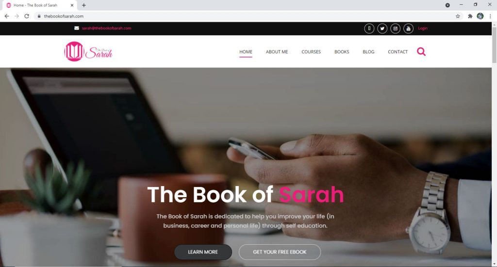 Educational Learning Management Websites - The Book of Sarah