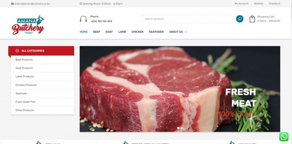 Amana Butchery Website Design
